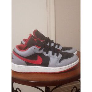 Nike Jordan 1 Low Cement Fire Red Shoes 553560-060 VNDS GS 4Y WMNS 5.5